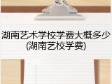 湖南艺术学校学费大概多少(湖南艺校学费)