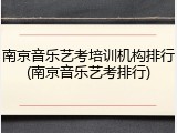 南京音乐艺考培训机构排行(南京音乐艺考排行)
