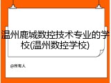 温州鹿城数控技术专业的学校(温州数控学校)