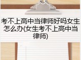 考不上高中当律师好吗女生怎么办(女生考不上高中当律师)