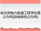 哈尔滨电力铁道工程学校是公办吗(哈电铁校公办吗)