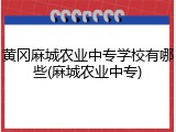 黄冈麻城农业中专学校有哪些(麻城农业中专)