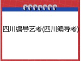 四川编导艺考(四川编导考)