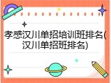 孝感汉川单招培训班排名(汉川单招班排名)