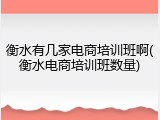 衡水有几家电商培训班啊(衡水电商培训班数量)