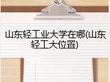 山东轻工业大学在哪(山东轻工大位置)