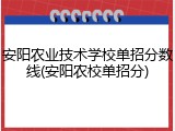 安阳农业技术学校单招分数线(安阳农校单招分)