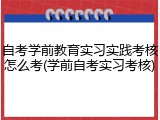 自考学前教育实习实践考核怎么考(学前自考实习考核)