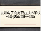 贵州电子商务职业技术学校代号(贵电商校代码)