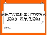 德阳广汉单招集训学校怎么报名(广汉单招报名)