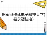 赵永冠桂林电子科技大学(赵永冠桂电)