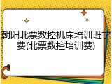 朝阳北票数控机床培训班学费(北票数控培训费)