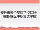 安丘市哪个复读学校最好中职生(安丘中职复读学校)