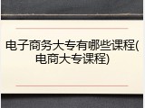 电子商务大专有哪些课程(电商大专课程)