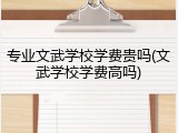 专业文武学校学费贵吗(文武学校学费高吗)