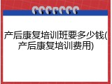 产后康复培训班要多少钱(产后康复培训费用)