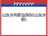 山东水利职业院校(山东水职)