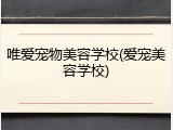 唯爱宠物美容学校(爱宠美容学校)