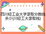 四川轻工业大学录取分数线多少(川轻工大录取线)