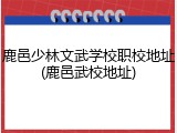 鹿邑少林文武学校职校地址(鹿邑武校地址)