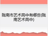 陇南市艺术高中有哪些(陇南艺术高中)