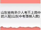 山东省有多少人考不上高中的人呢(山东中考落榜人数)