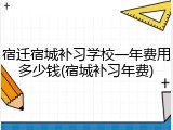 宿迁宿城补习学校一年费用多少钱(宿城补习年费)