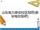 山东电力泰安校区贴吧(泰安电校贴吧)
