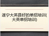 遂宁大英县好的单招培训(大英单招培训)