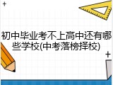 初中毕业考不上高中还有哪些学校(中考落榜择校)
