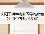 沈阳于洪中考补习学校收费(于洪中考补习收费)