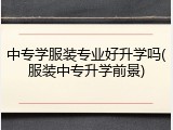 中专学服装专业好升学吗(服装中专升学前景)