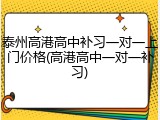 泰州高港高中补习一对一上门价格(高港高中一对一补习)