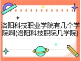 洛阳科技职业学院有几个学院啊(洛阳科技职院几学院)