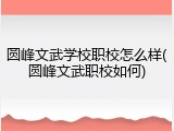 圆峰文武学校职校怎么样(圆峰文武职校如何)