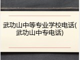 武功山中等专业学校电话(武功山中专电话)