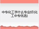 中专化工学什么专业好(化工中专优选)