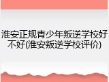 淮安正规青少年叛逆学校好不好(淮安叛逆学校评价)