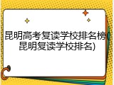 昆明高考复读学校排名榜(昆明复读学校排名)