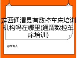 定西通渭县有数控车床培训机构吗在哪里(通渭数控车床培训)