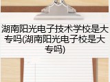 湖南阳光电子技术学校是大专吗(湖南阳光电子校是大专吗)