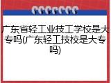 广东省轻工业技工学校是大专吗(广东轻工技校是大专吗)