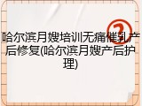 哈尔滨月嫂培训无痛催乳产后修复(哈尔滨月嫂产后护理)
