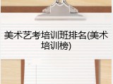 美术艺考培训班排名(美术培训榜)