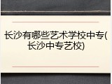 长沙有哪些艺术学校中专(长沙中专艺校)