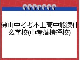 佛山中考考不上高中能读什么学校(中考落榜择校)