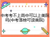 中考考不上高中可以上美院吗(中考落榜可读美院)