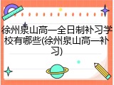 徐州泉山高一全日制补习学校有哪些(徐州泉山高一补习)