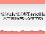 博尔塔拉博乐哪里有农业技术学校啊(博乐农技学校)