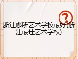 浙江哪所艺术学校最好(浙江最佳艺术学校)